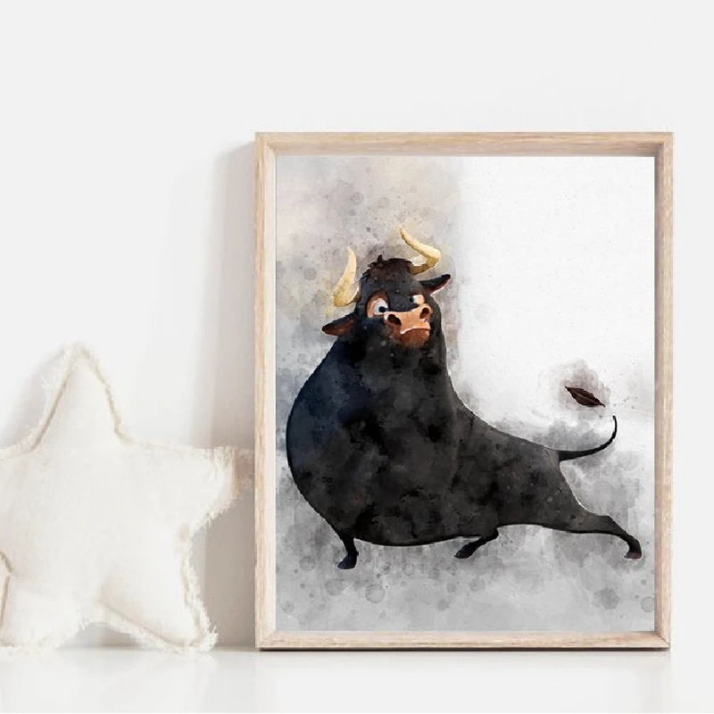 Baby Nursery Art - Ferdinand Bull Canvas Art Poster Prints