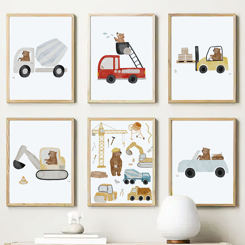 Baby Nursery Art - Kinderkamer Wall Art Kinderprints Cartoon Beer