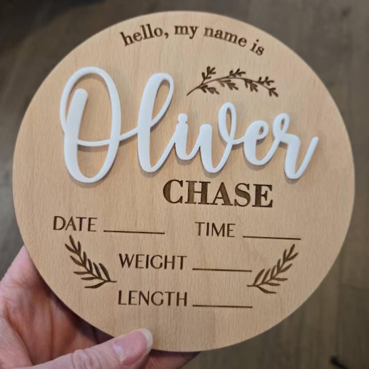 Baby Nursery Name Sign - 1Pc Aangepaste Baby Aankondiging Teken Houten