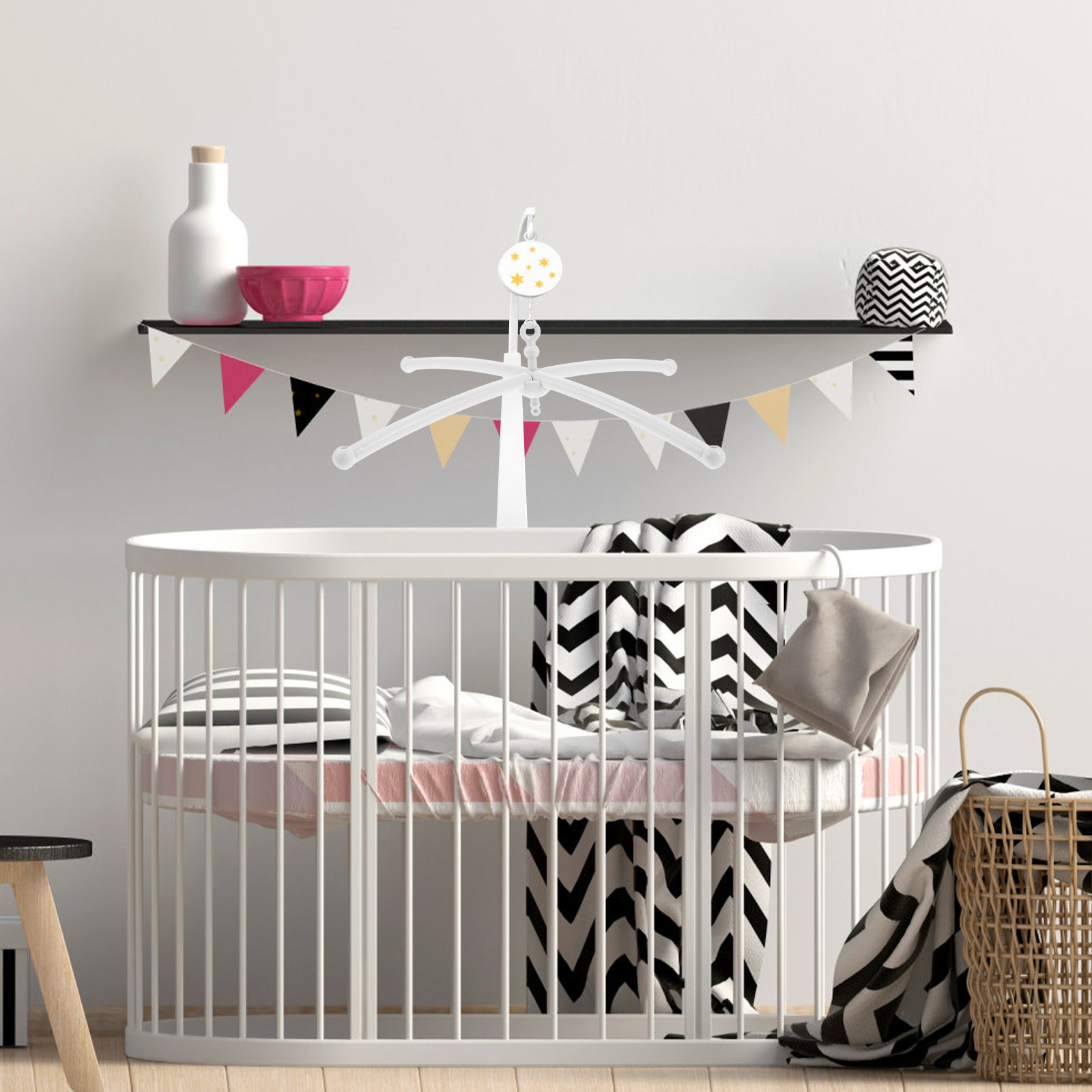 Crib Mobile Musical - Babybedje Mobiel Kruishouder Muziekgong Ondersteuning voor