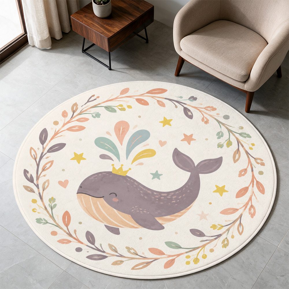 Baby Nursery Rug - Leuke aquarel walvis kinderkamerkleed voor baby's