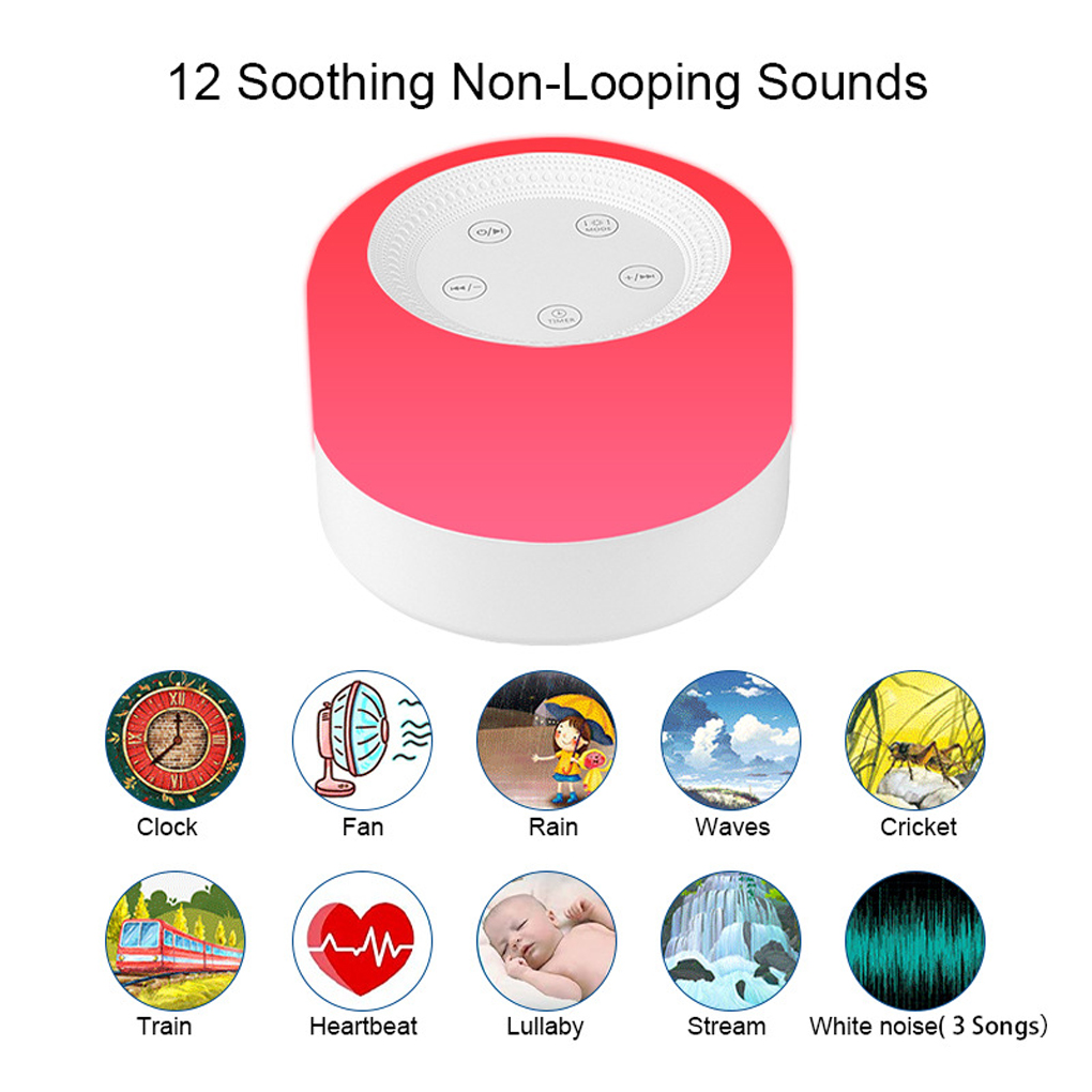 Baby Sound Machine White - Baby White Noise Machine Fopspeen Verstelbaar