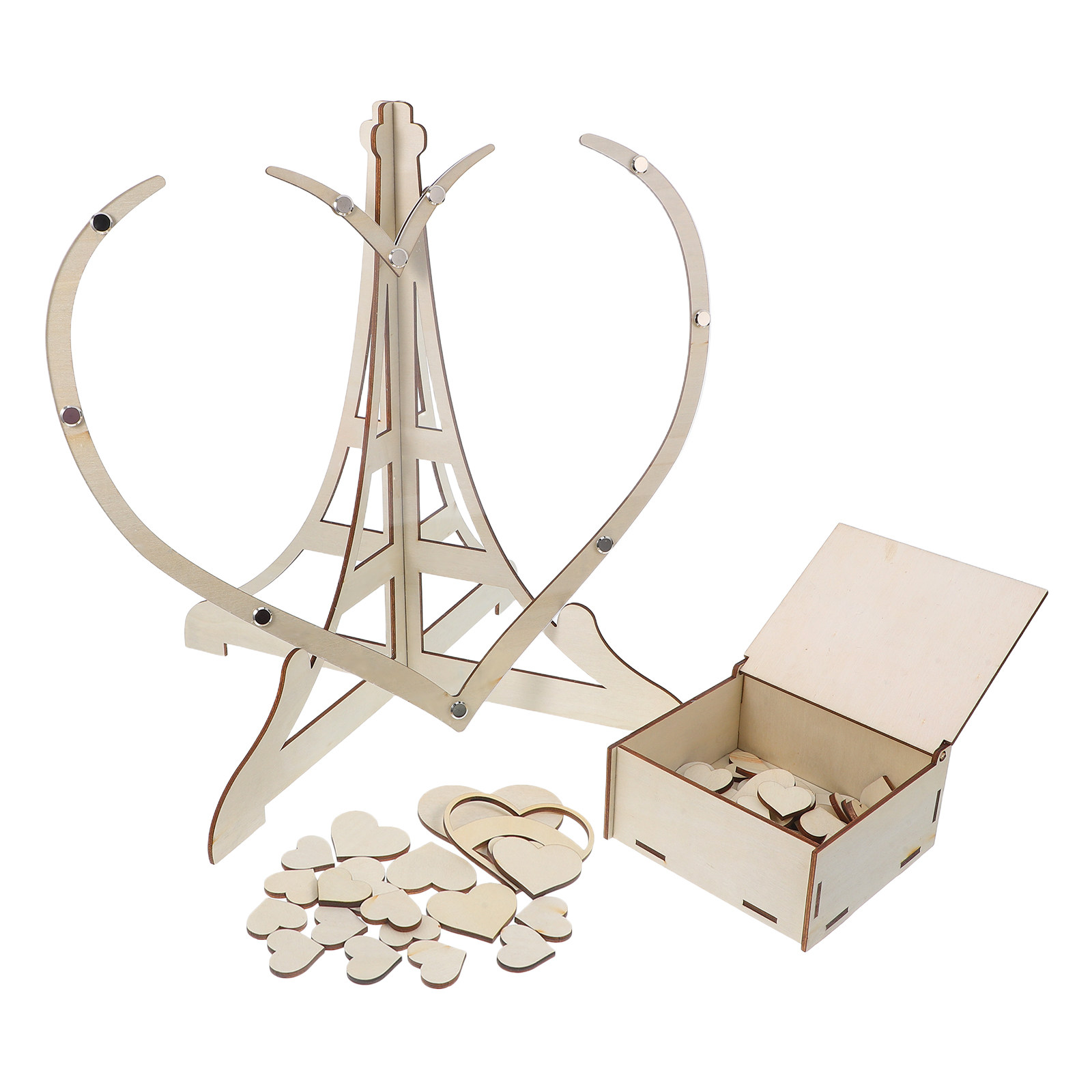 Baby Keepsake Box - Rustieke houten hartvormige geschenkdoos voor gasten,