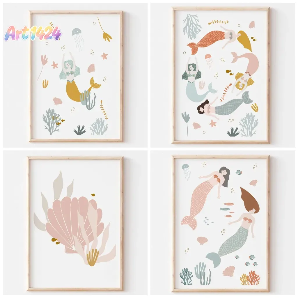Baby Nursery Ocean Theme - Boho kinderkamer oceaan thema roze schelpen