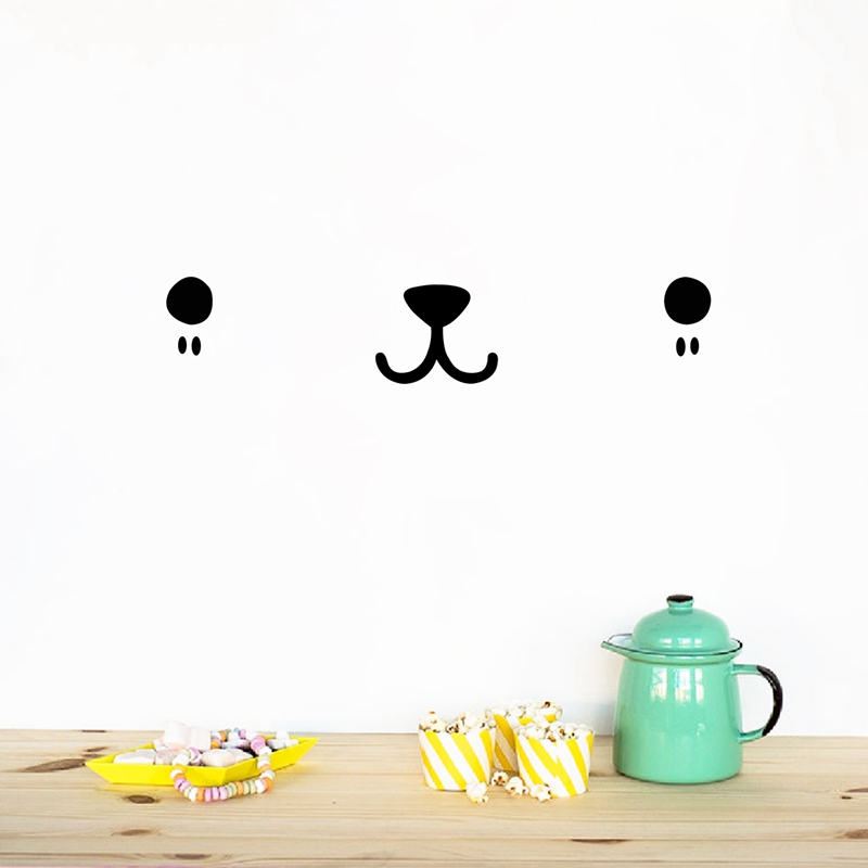 Baby Nursery Package - Leuke Kawaii Gezicht Wall Art Decal
