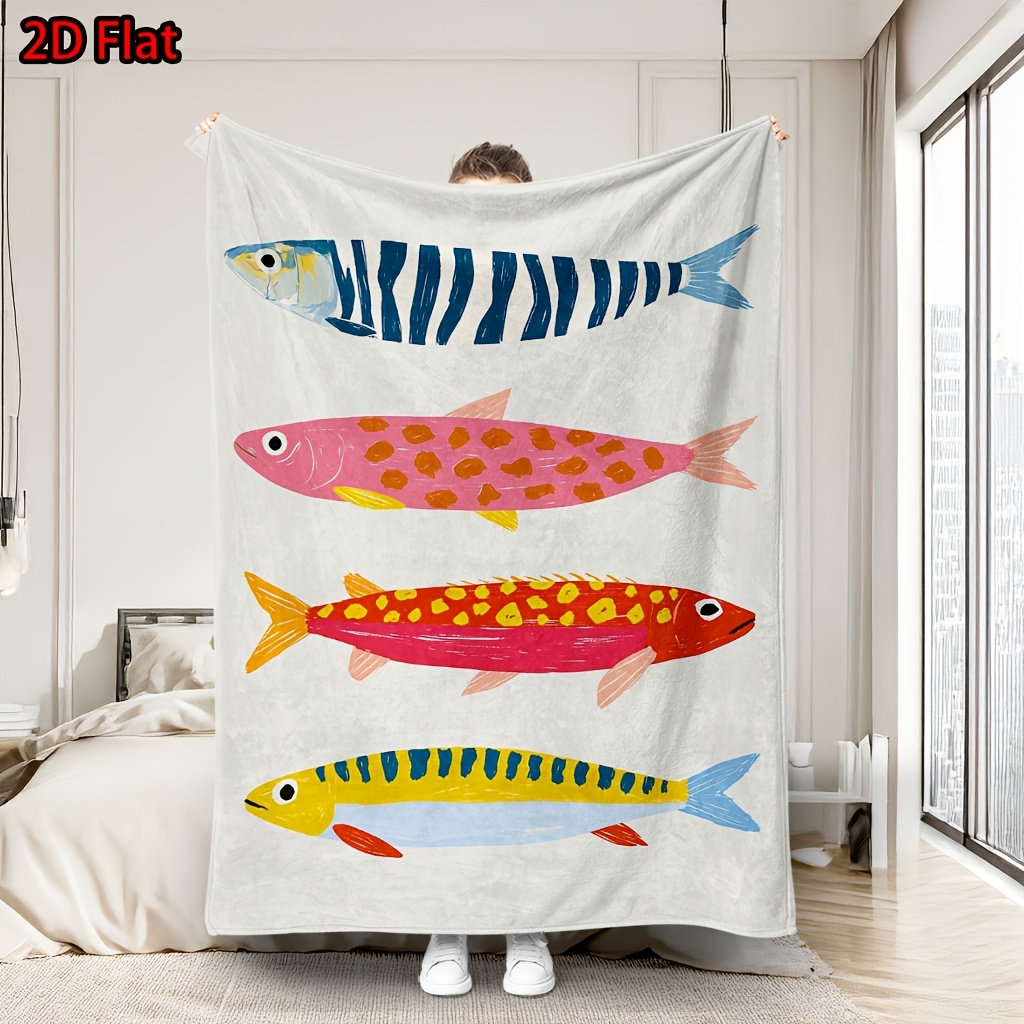 Baby Nursery Ocean Theme - Speels Vissenprint Dekentje Kinderkamerdecoratie Babybedsprei Oceaan