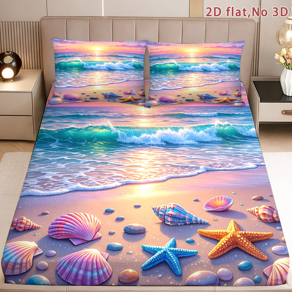 Baby Nursery Ocean Theme - Hoeslaken met oceaanmotief, bedrukt hoeslaken, matrasbeschermer,