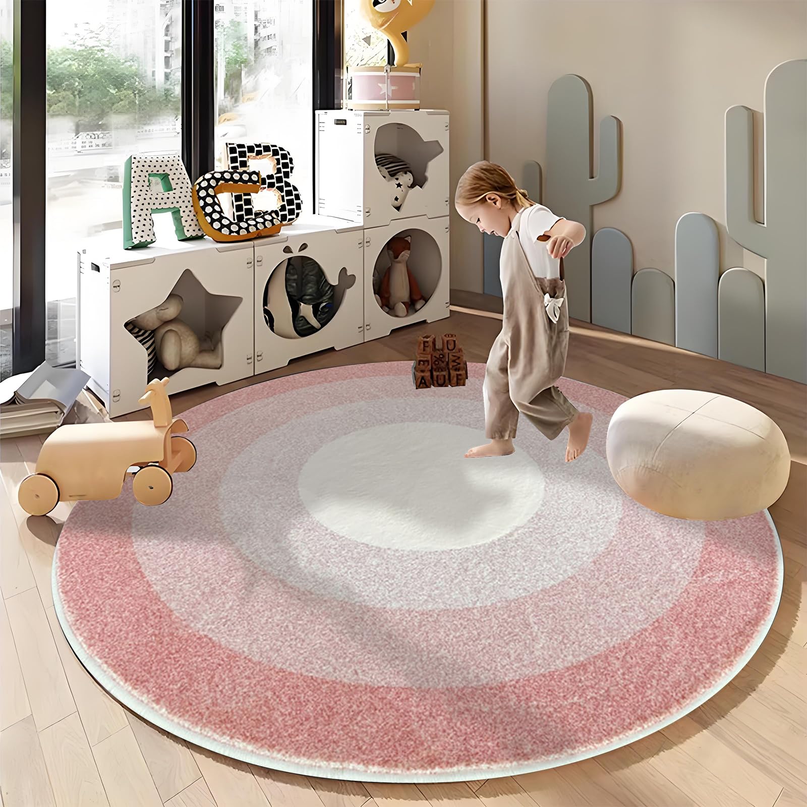 Baby Nursery Rug - Zachte pluizige matten rond wasbaar ombre