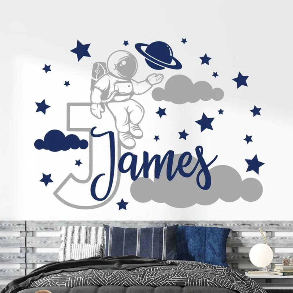 Baby Nursery Package - Aangepaste Naam Cartoon Ruimte Astronaut Star