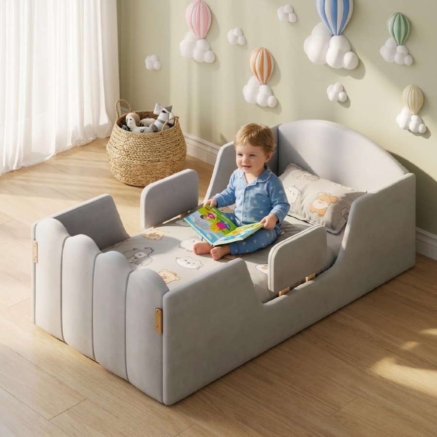 Bed Rail Toddler - Kinderbed met 10 versterkte houten latten,