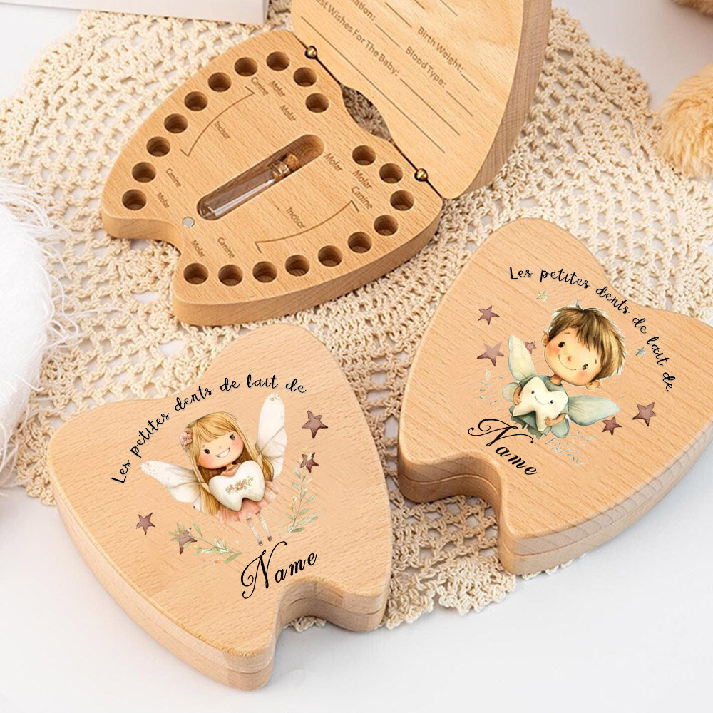 Baby Keepsake Box - Gepersonaliseerde Tandfee Doosje Baby Tanden Opbergdoosje
