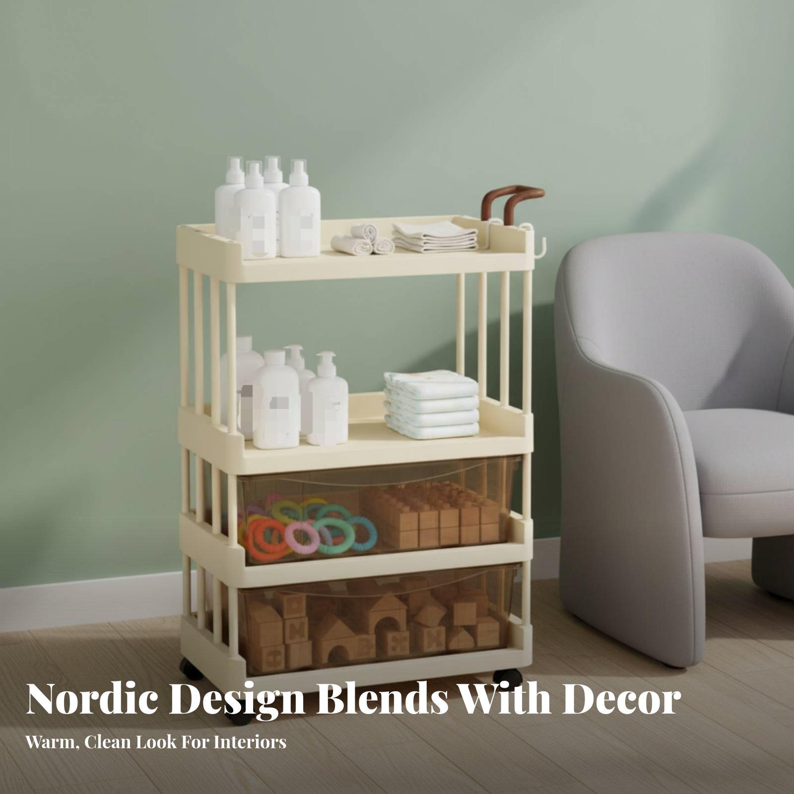 Opbergwagen voor babybenodigdh - Baby Nursery Shelves recensie en prijs