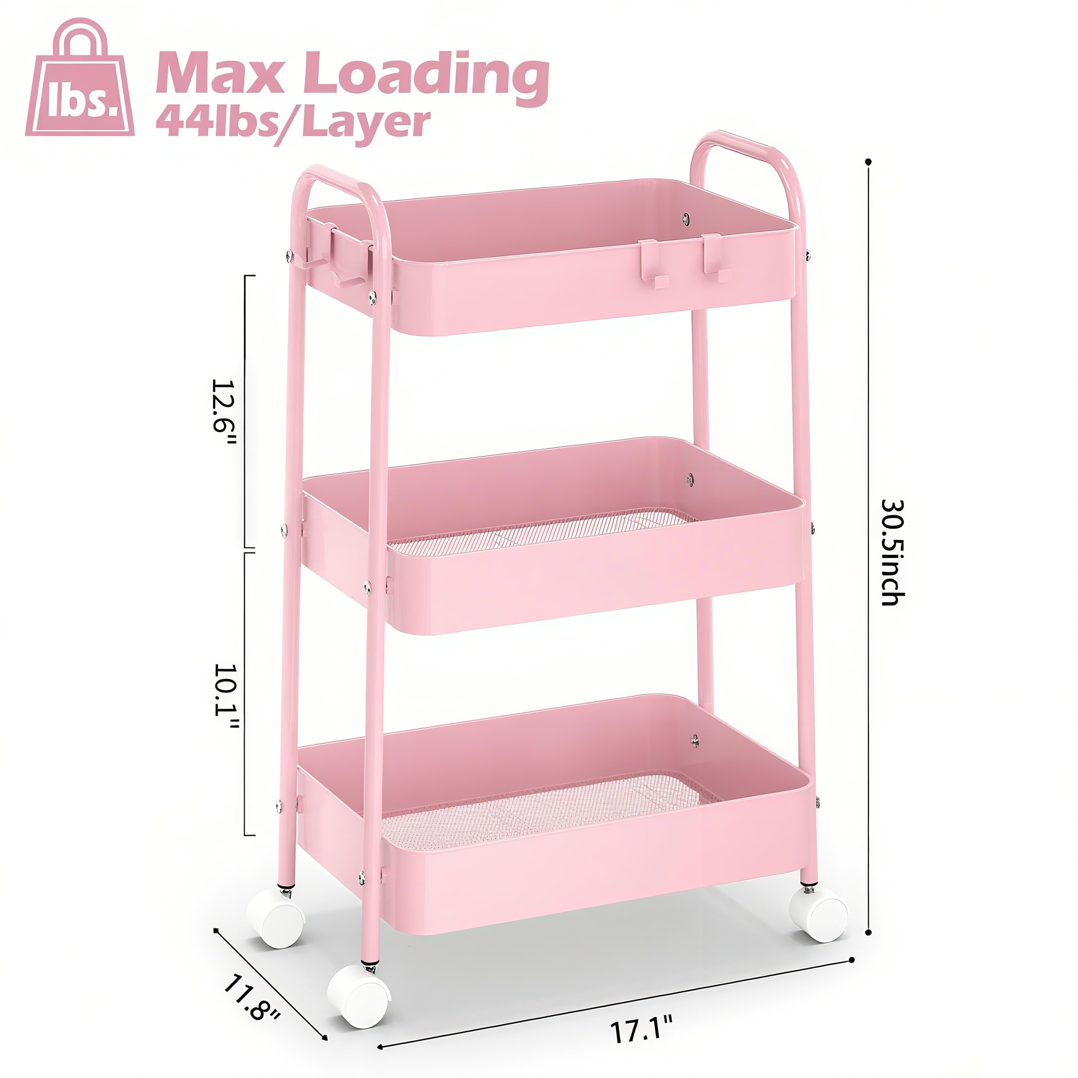 3-laags metalen rolwagen met w - Baby Nursery Unit recensie en prijs