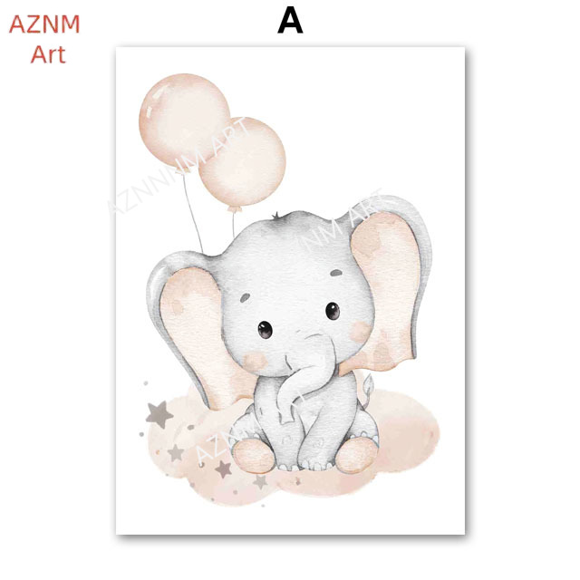 Olifant Ballon Regenboog Maan  - Baby Nursery Art recensie en prijs