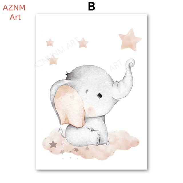 Olifant Ballon Regenboog Maan  - Baby Nursery Art recensie en prijs
