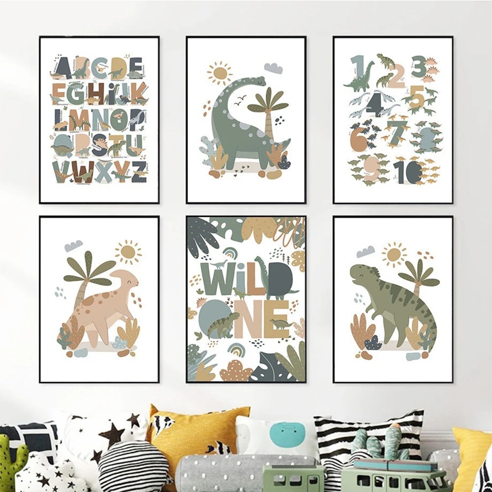 Noordse Schattige Baby Dinosau - Baby Nursery Art recensie en prijs