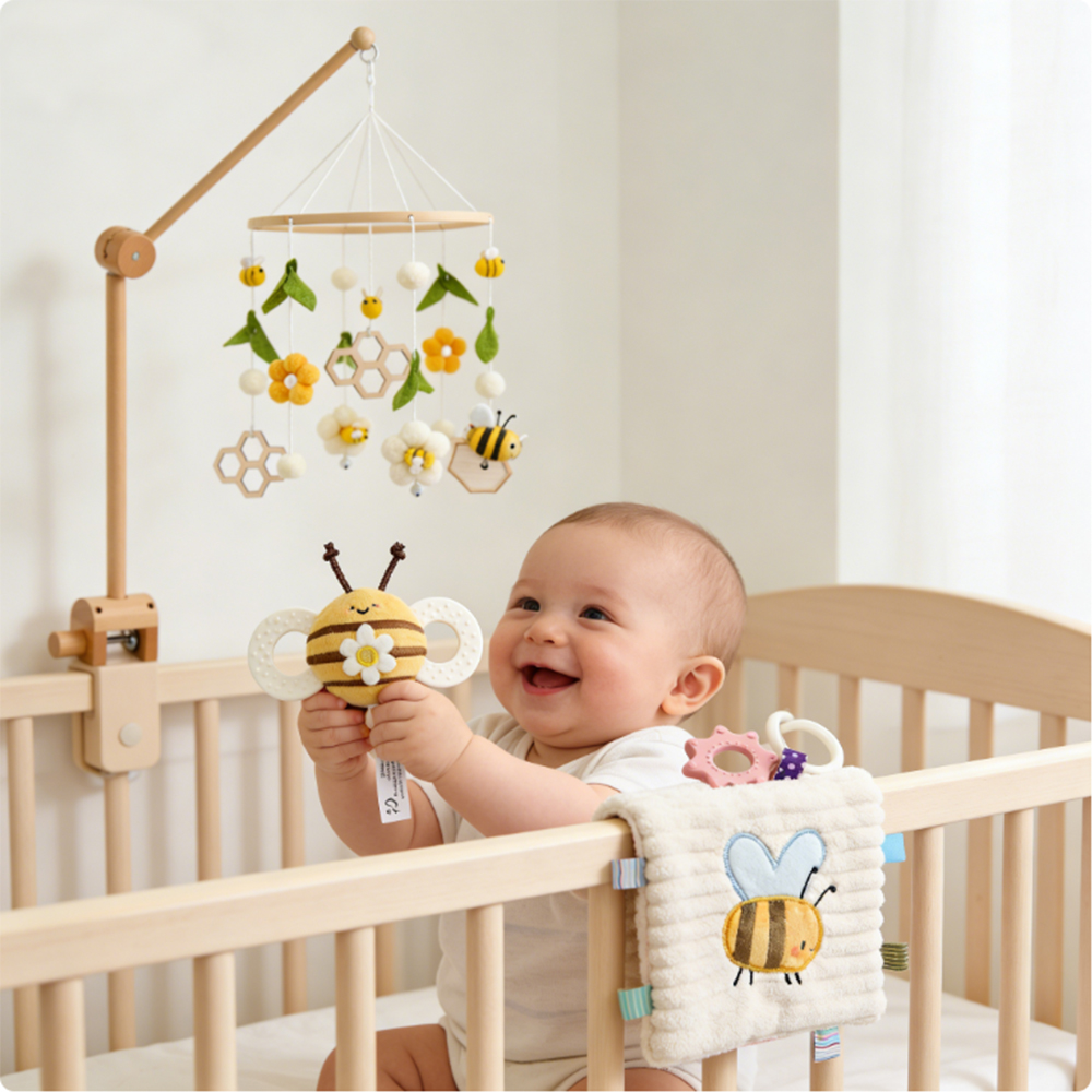 Babywieg mobiel rammelaar spee - Crib Mobile Musical recensie en prijs