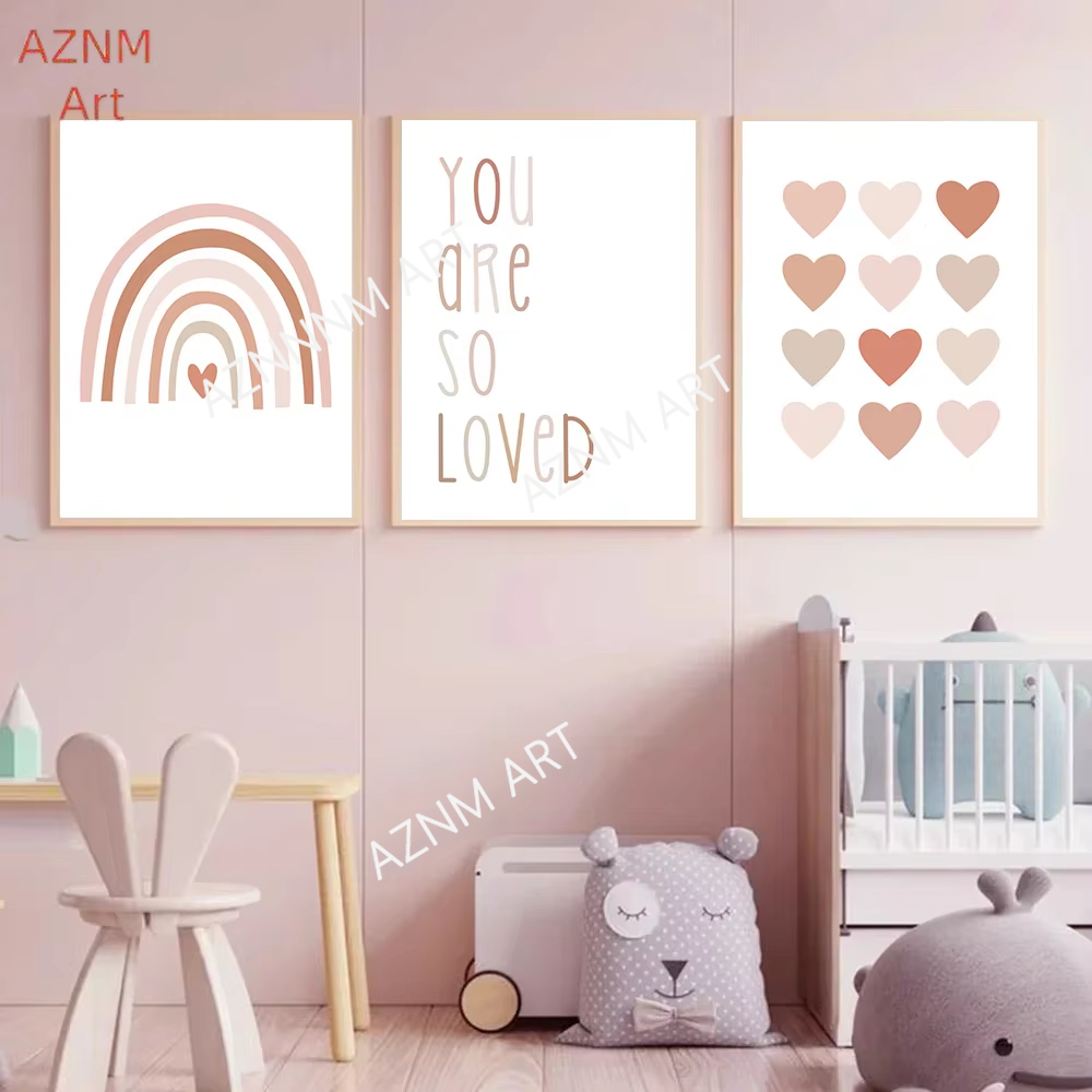 1/3PCS, cartoon hart regenboog - Baby Nursery Art recensie en prijs