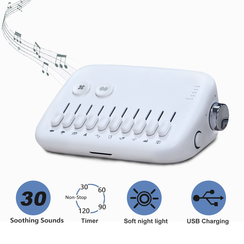 Witte ruismachine USB oplaadba - Baby Sound Machine White recensie en prijs