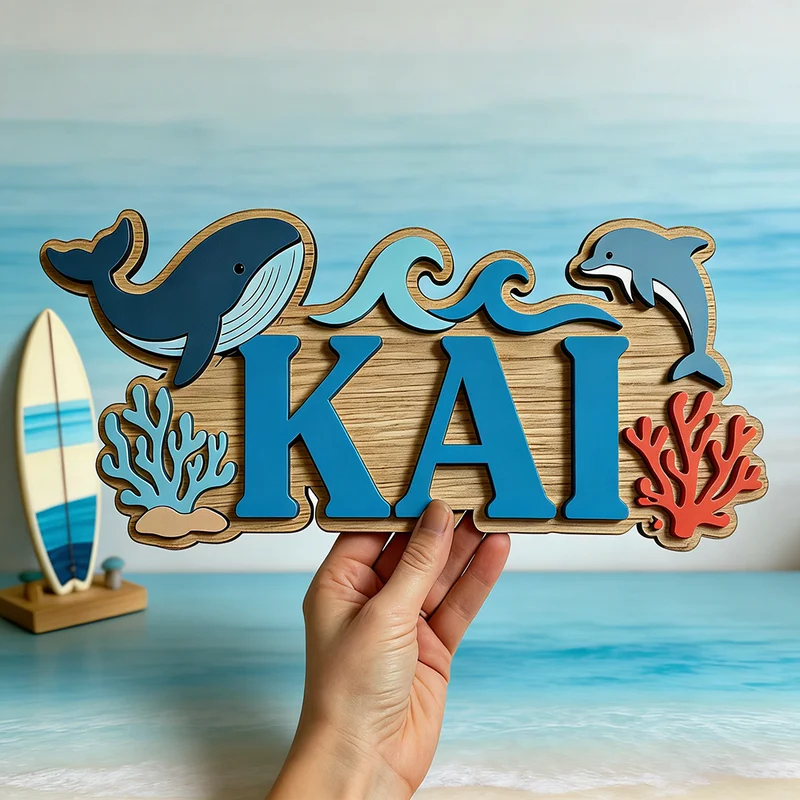 Houten bord met aangepaste naa - Baby Nursery Ocean Theme recensie en prijs