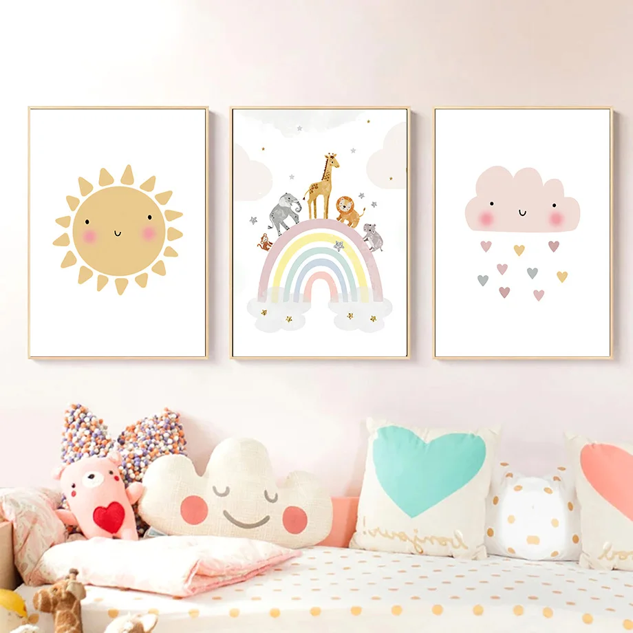 Giraffe Olifant Heteluchtballo - Baby Nursery Art recensie en prijs