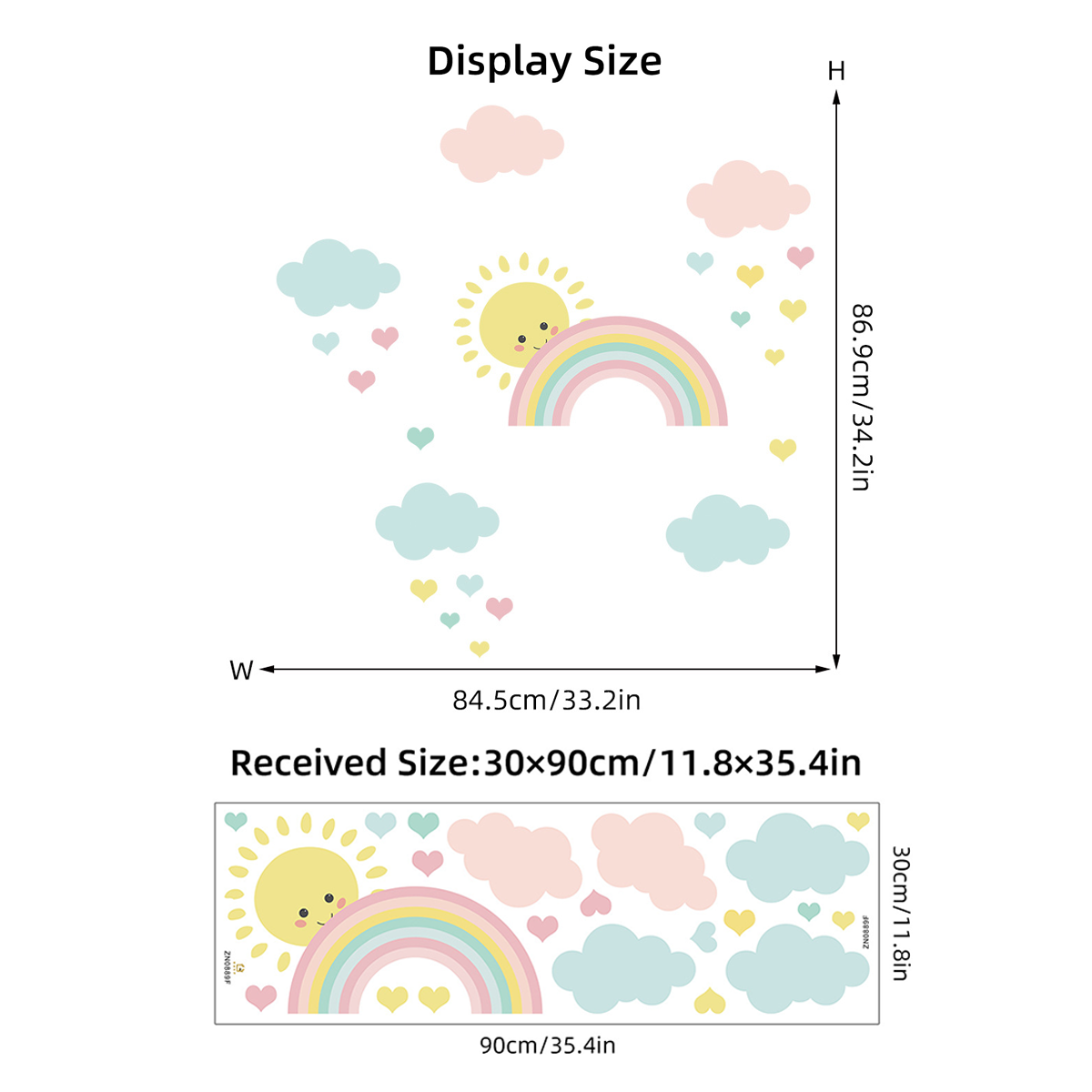 Cartoon Zon Regenboog Wolken M - Baby Nursery Package recensie en prijs