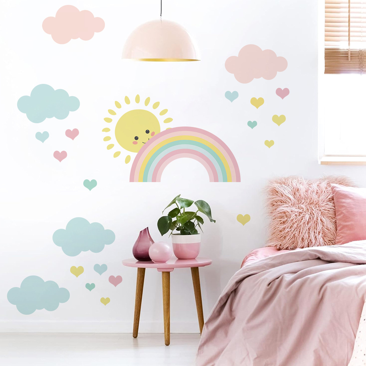 Cartoon Zon Regenboog Wolken M - Baby Nursery Package recensie en prijs