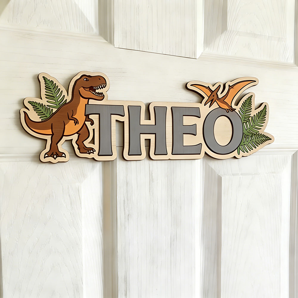 Gepersonaliseerd dinosaurusnaa - Baby Nursery Name Sign recensie en prijs