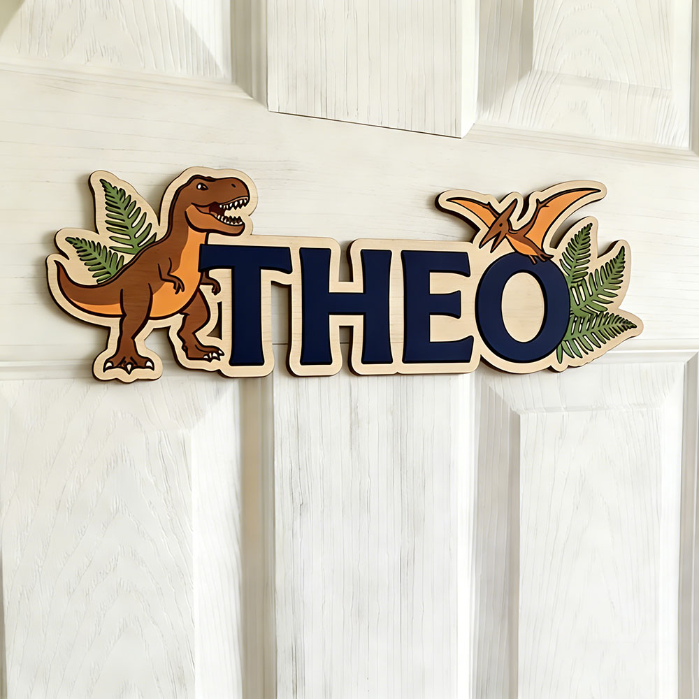 Gepersonaliseerd dinosaurusnaa - Baby Nursery Name Sign recensie en prijs