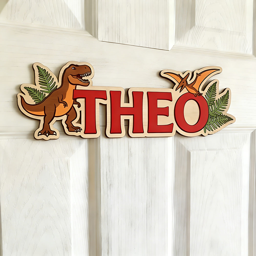 Gepersonaliseerd dinosaurusnaa - Baby Nursery Name Sign recensie en prijs