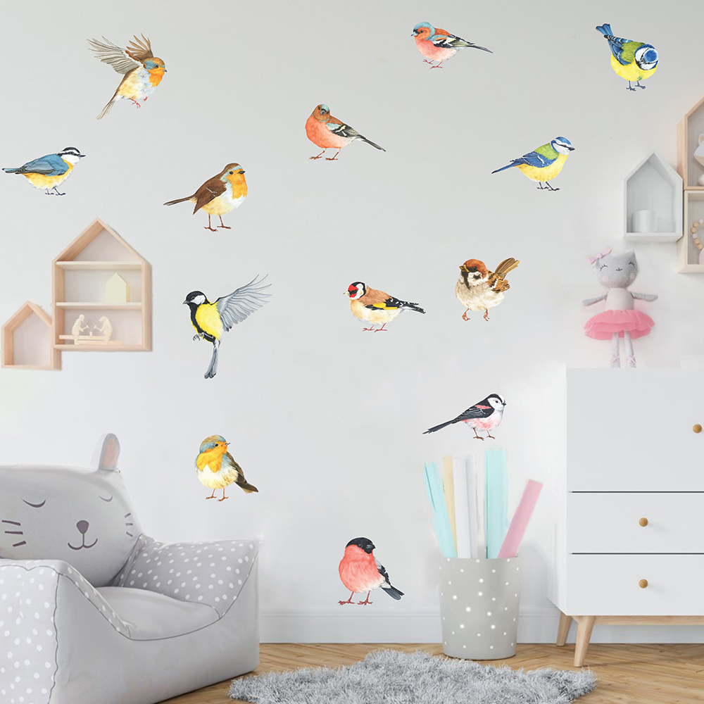 13 stuks kleine vogels muursti - Baby Nursery Package recensie en prijs