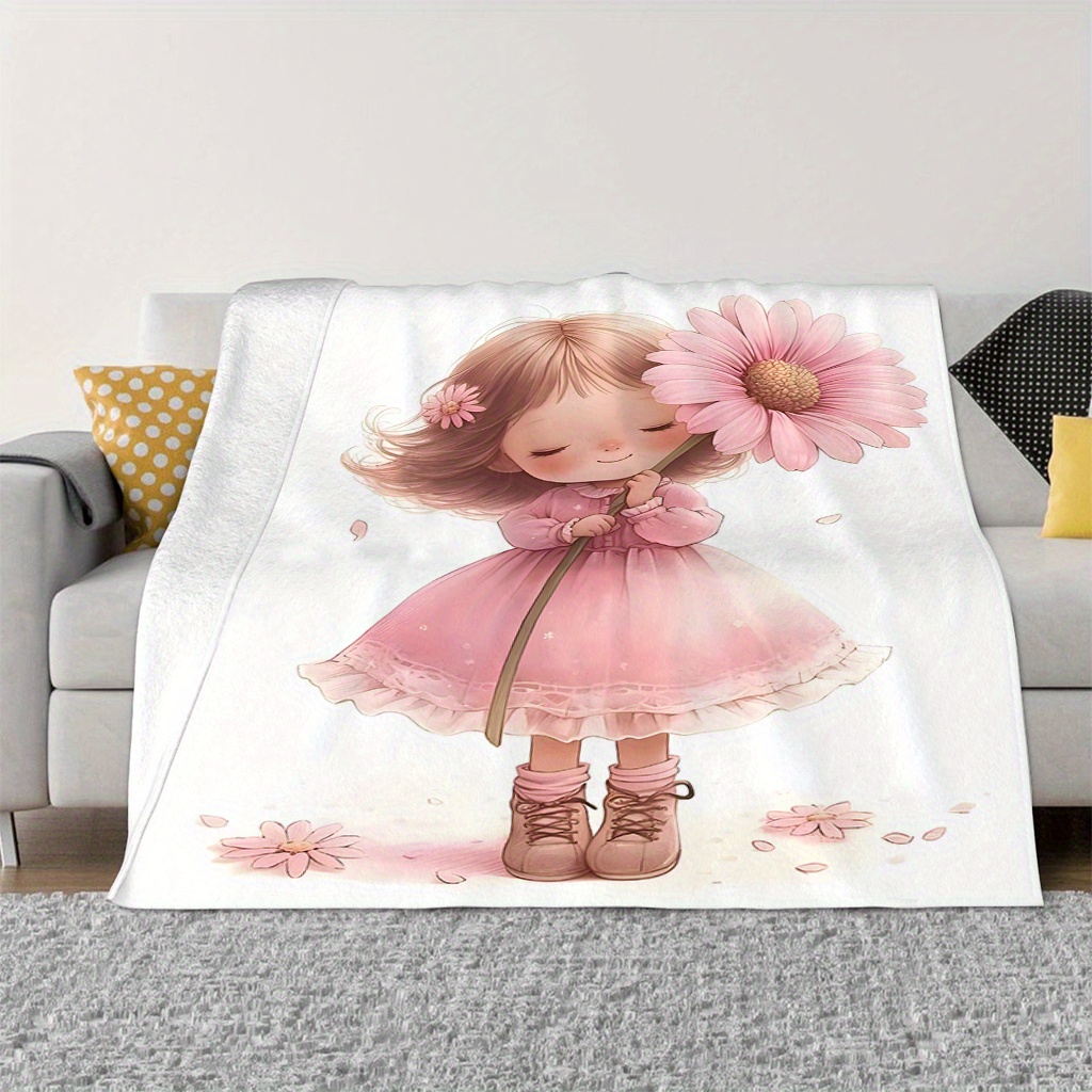 Zoete bloemen cartoon meisje d - Baby Nursery Ideas Girl recensie en prijs