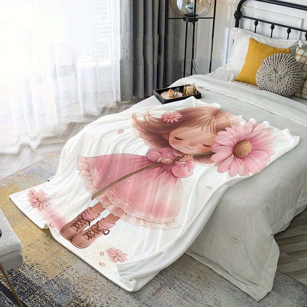 Zoete bloemen cartoon meisje d - Baby Nursery Ideas Girl recensie en prijs