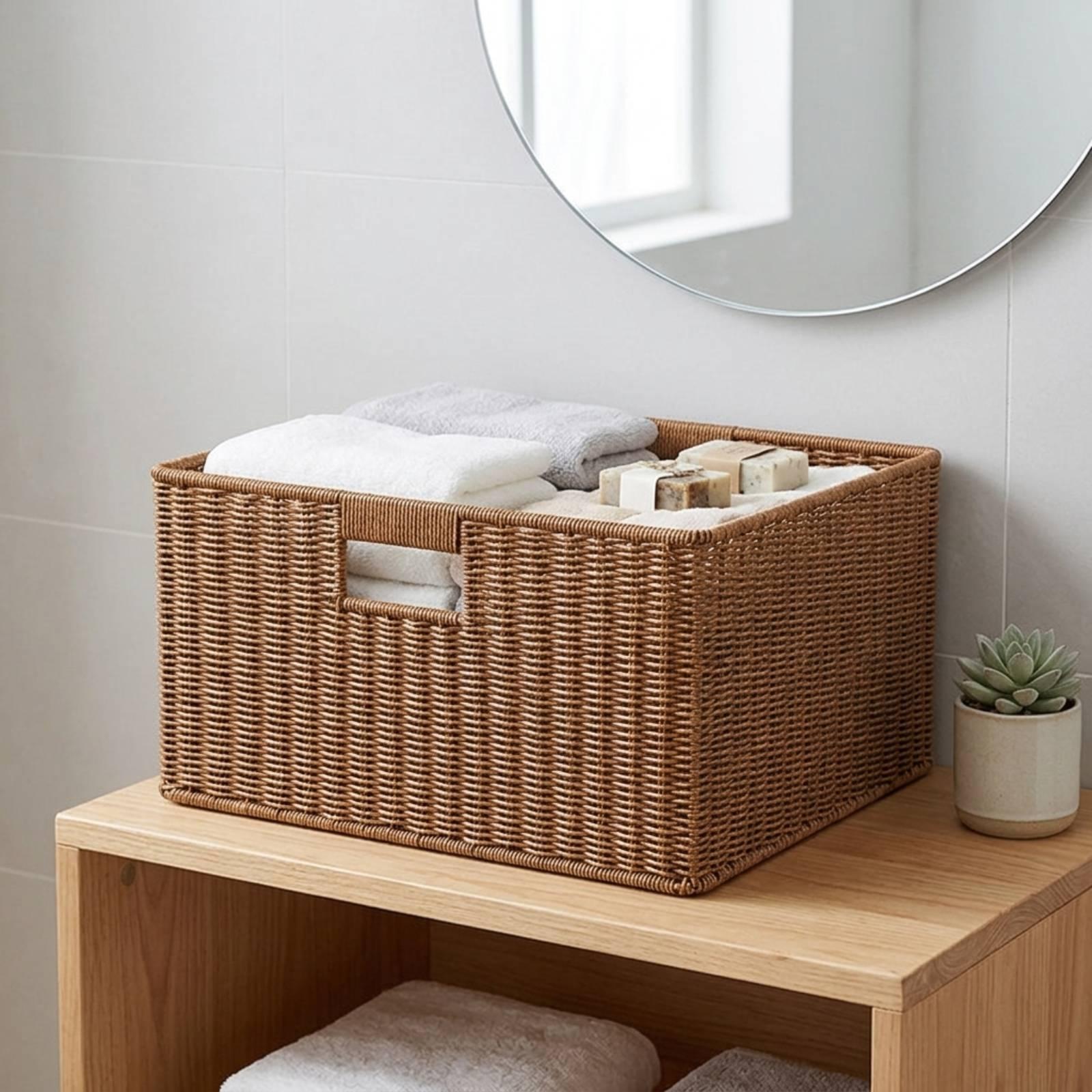 Rustieke opbergmand van rotan  - Baby Nursery Shelves recensie en prijs