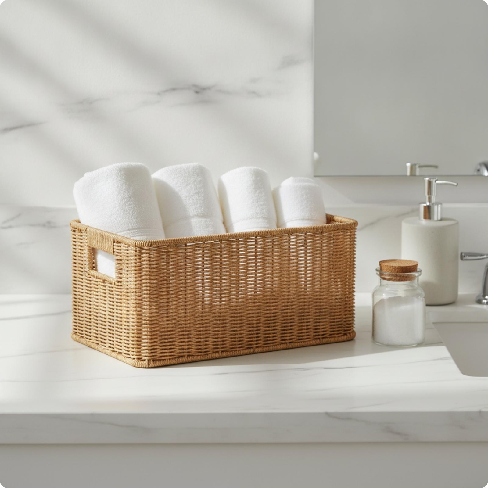 Rustieke opbergmand van rotan  - Baby Nursery Shelves recensie en prijs