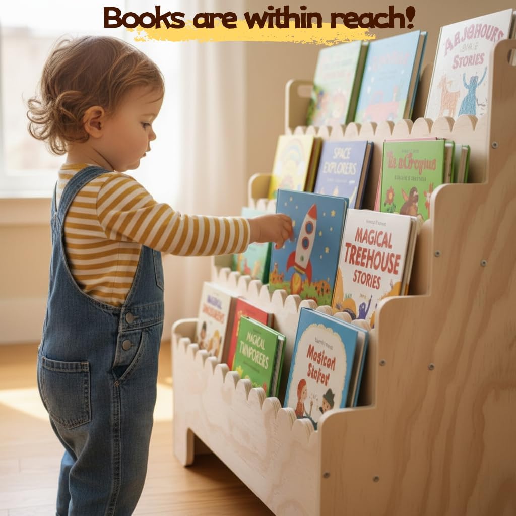 Kinderboekenplank met 4 niveau - Baby Nursery Shelves recensie en prijs