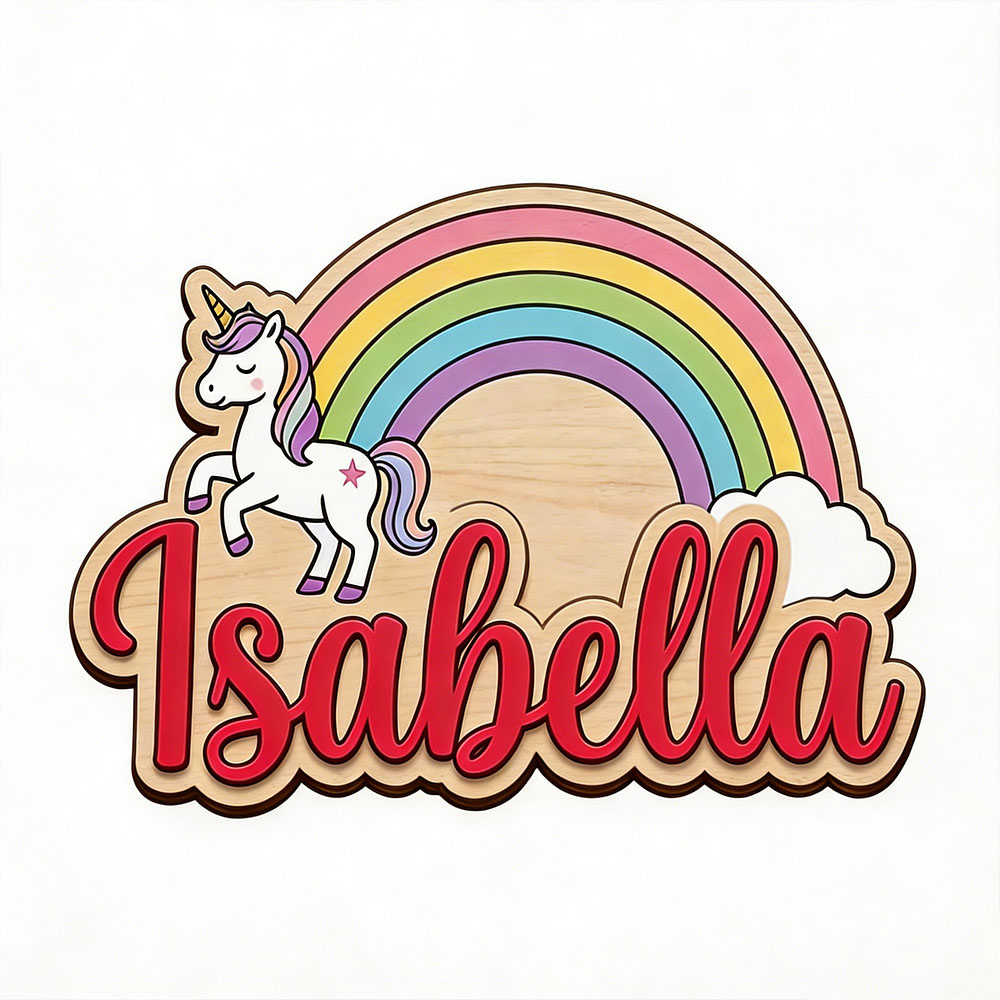 Eenhoorn & Pastel Regenboog Aa - Baby Nursery Name Sign recensie en prijs