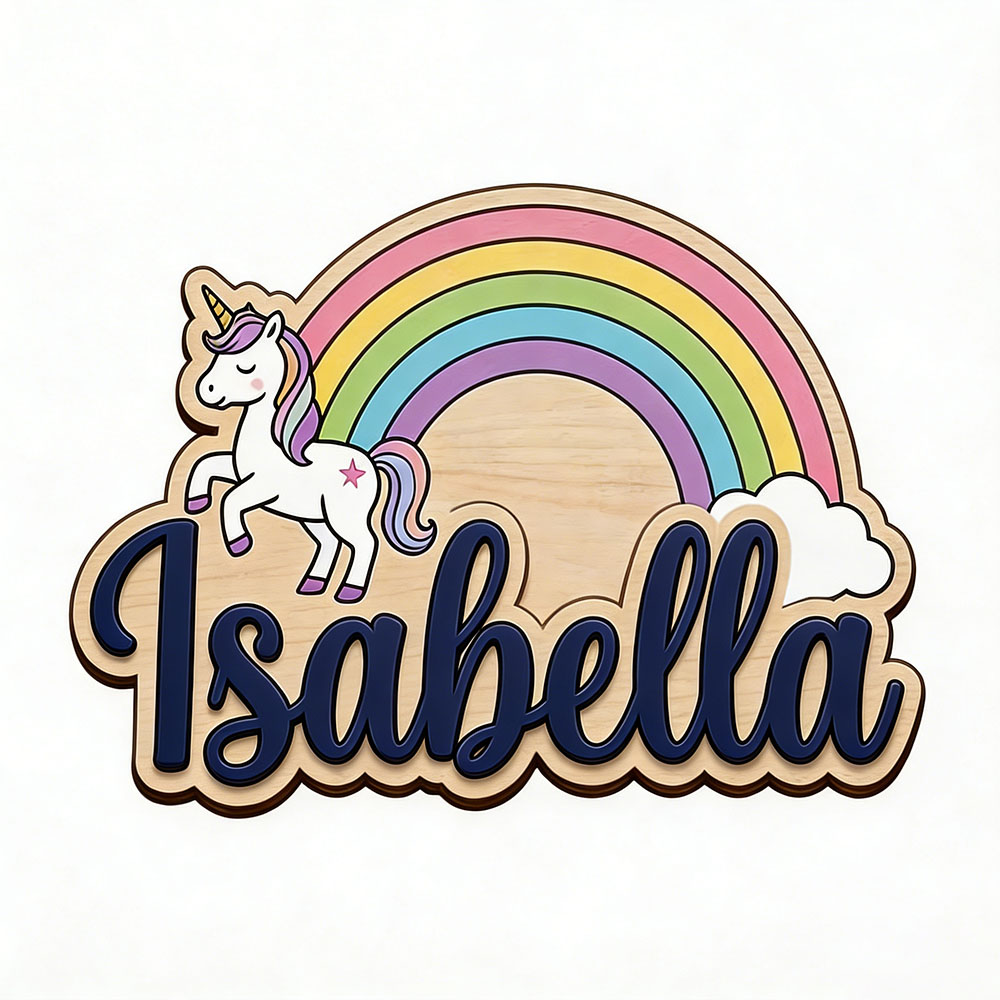 Eenhoorn & Pastel Regenboog Aa - Baby Nursery Name Sign recensie en prijs