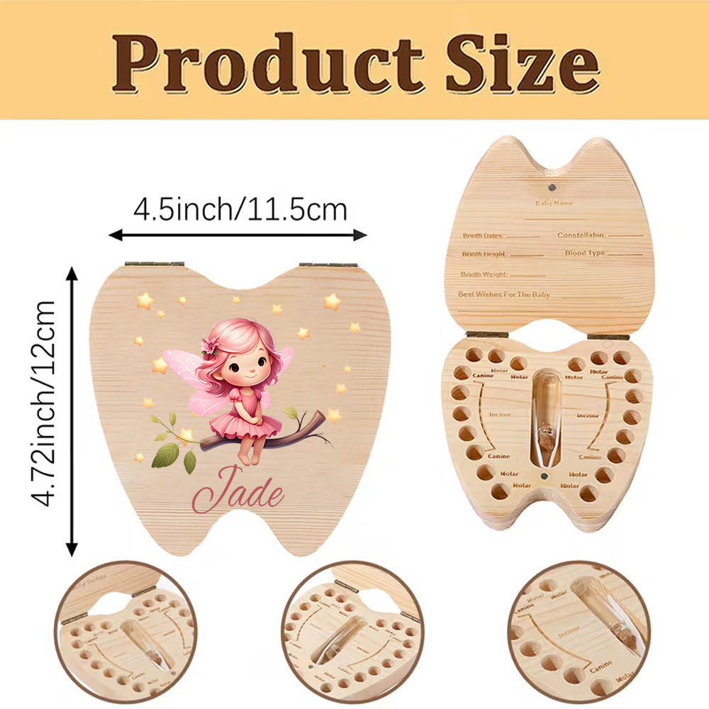 Gepersonaliseerde Tandfee Hout - Baby Keepsake Box recensie en prijs