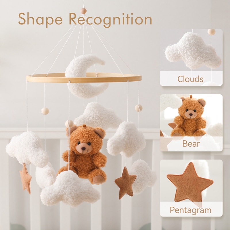 Houten wiegmobiel babybed bel  - Crib Mobile Musical recensie en prijs