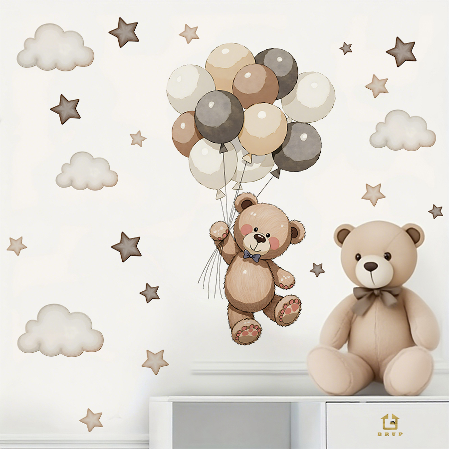 Schattige teddybeer muursticke - Baby Nursery Package recensie en prijs