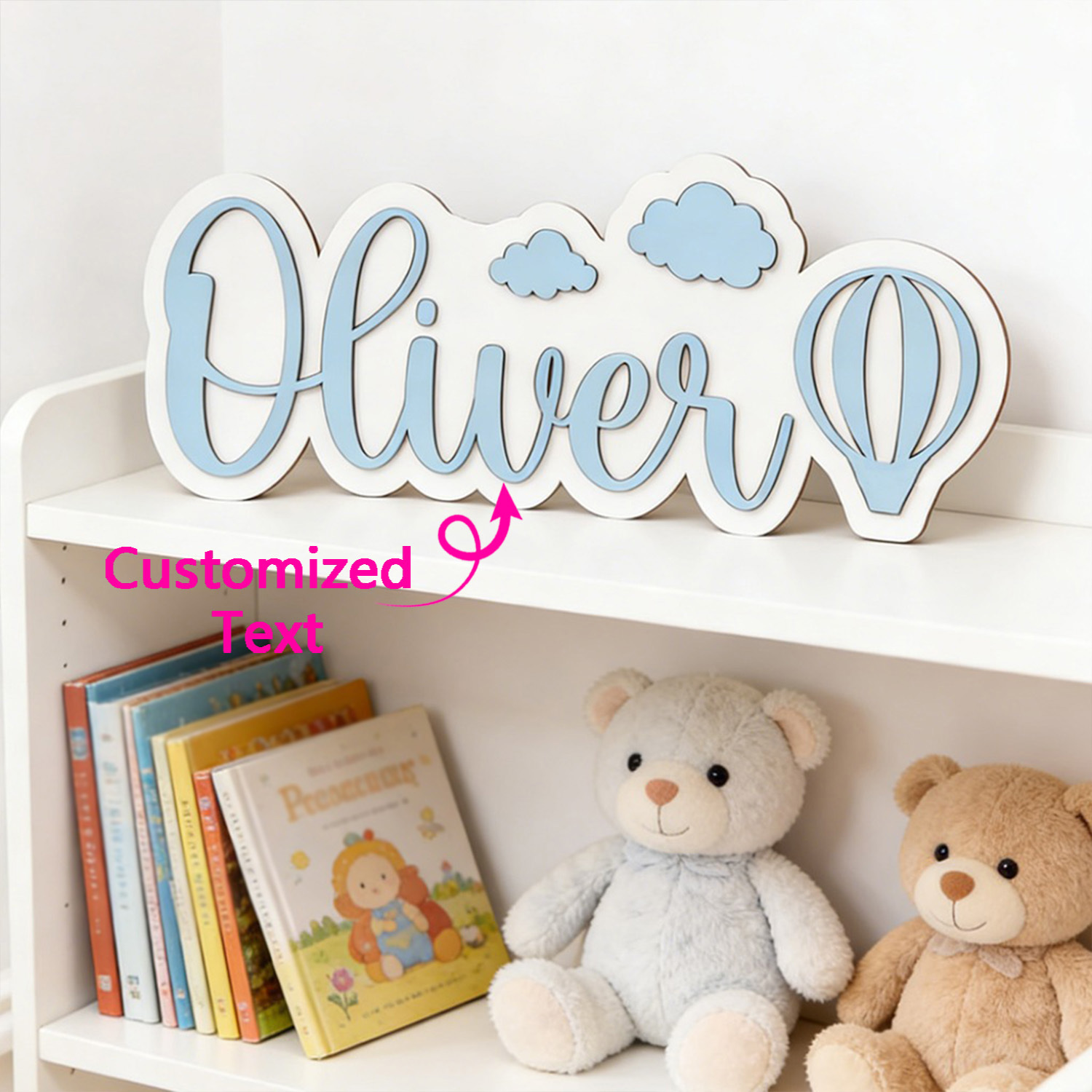 Gepersonaliseerde warmeluchtba - Baby Nursery Name Sign recensie en prijs