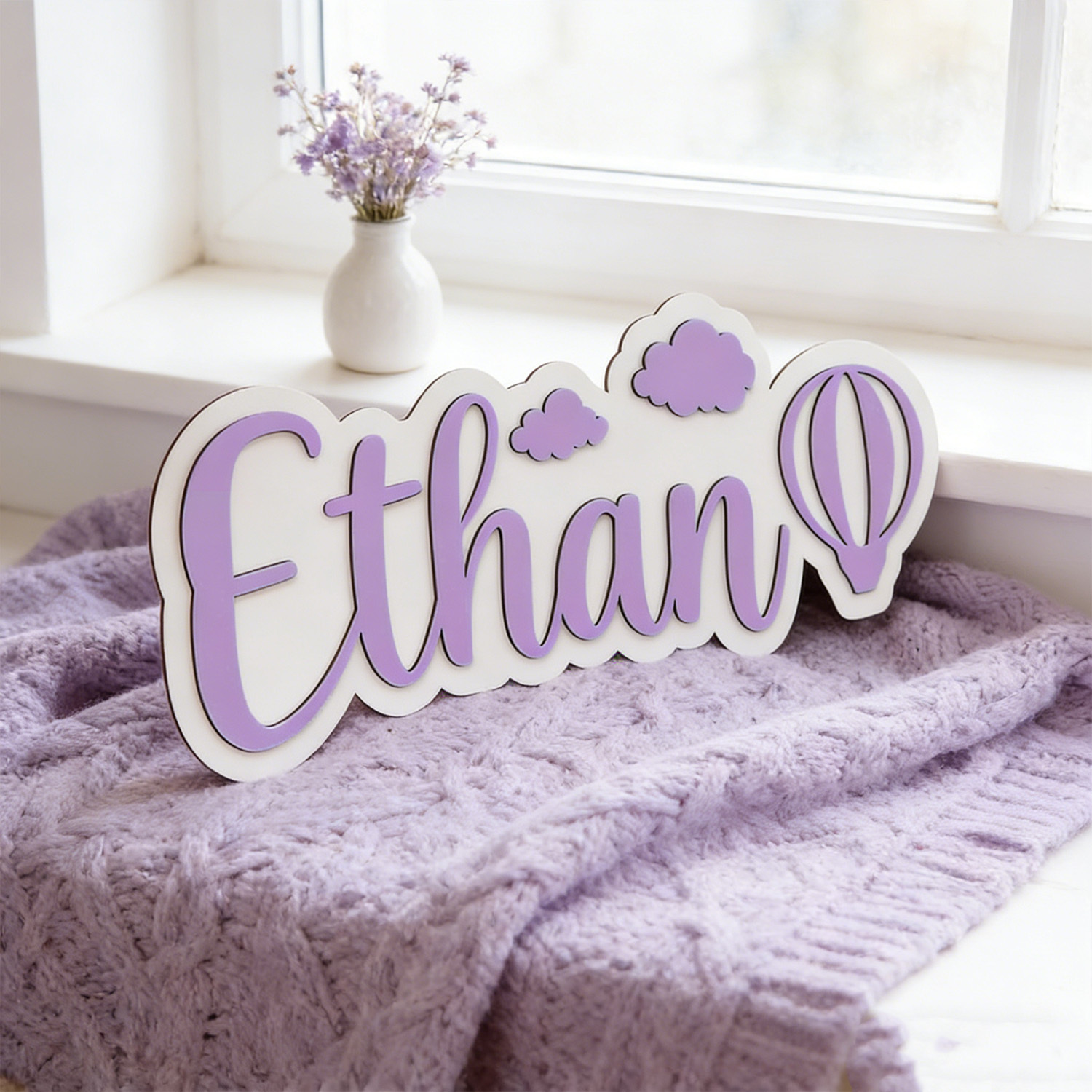 Gepersonaliseerde warmeluchtba - Baby Nursery Name Sign recensie en prijs
