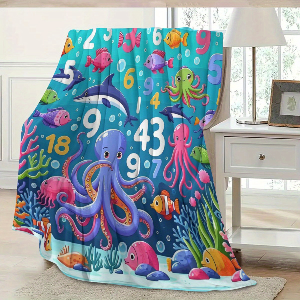 Levendige oceaan dieren deken  - Baby Nursery Ocean Theme recensie en prijs