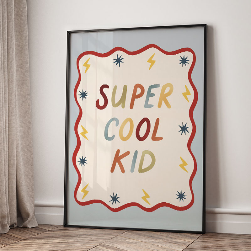 Grappige cartoon super coole k - Baby Nursery Art recensie en prijs