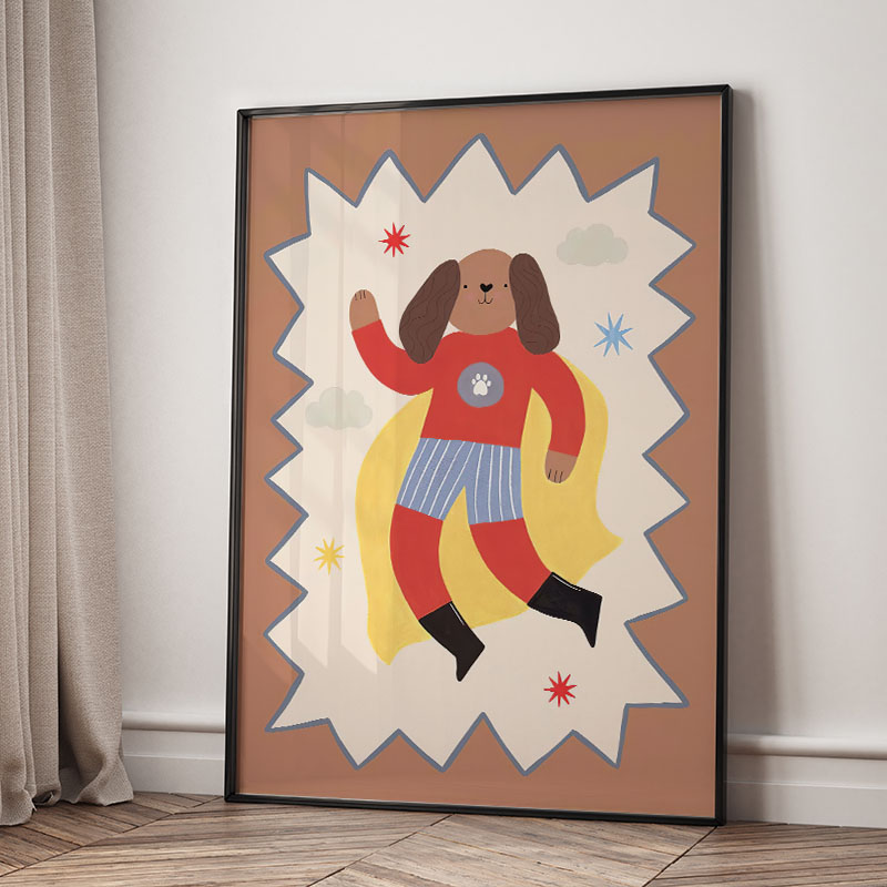 Grappige cartoon super coole k - Baby Nursery Art recensie en prijs