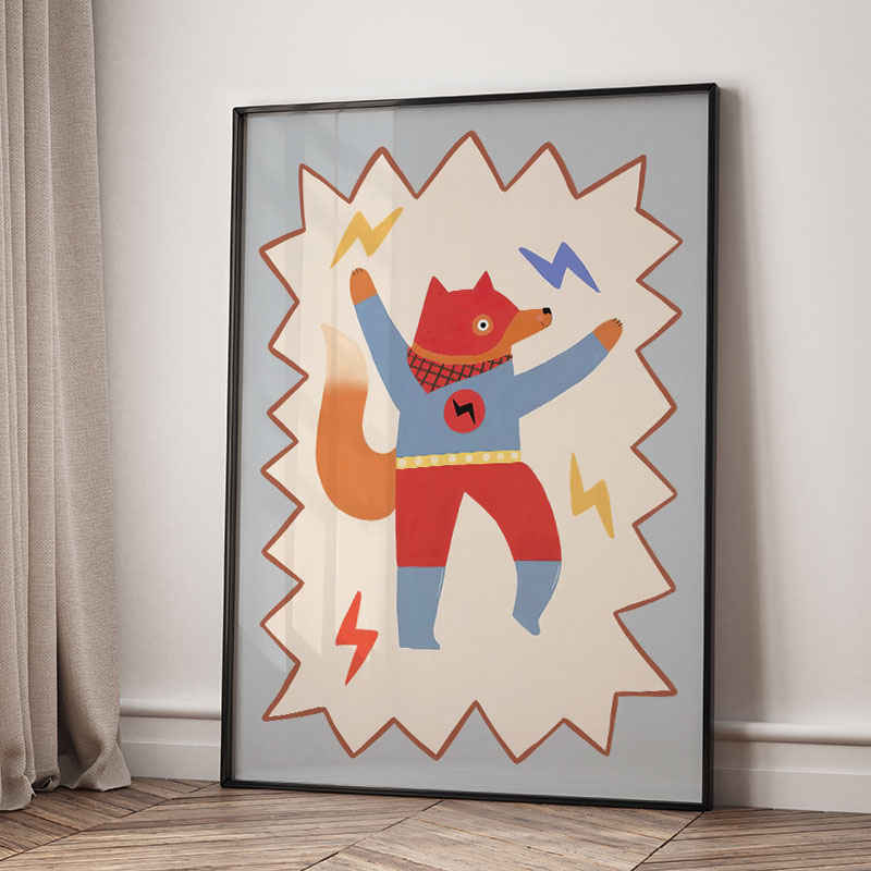 Grappige cartoon super coole k - Baby Nursery Art recensie en prijs